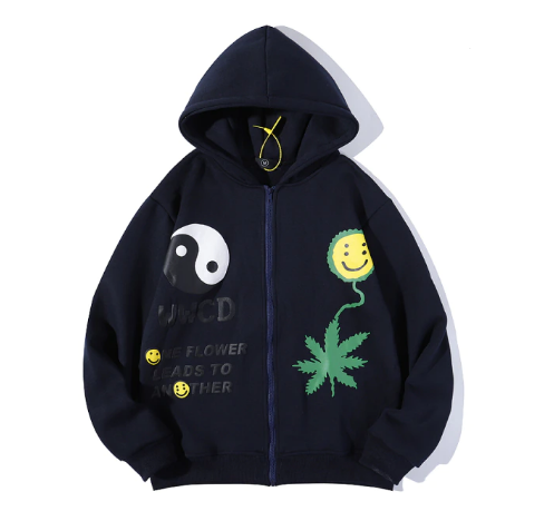 One flower leads to another black hoodie