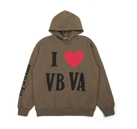 I Love VB VA white hoodie
